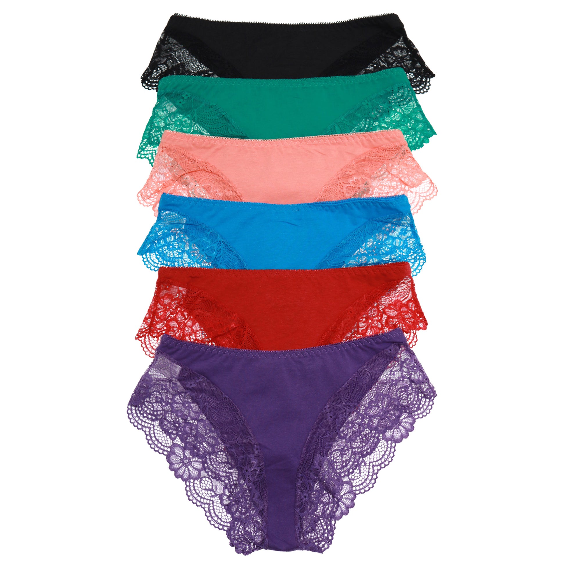 Angelina Cotton Hiphugger Panties with Cheeky Back Lace –