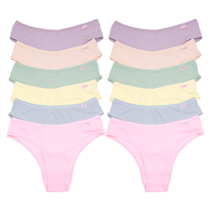 Ribbed Knit High-Cut Cheeky Bikini Panties (6-Pack)