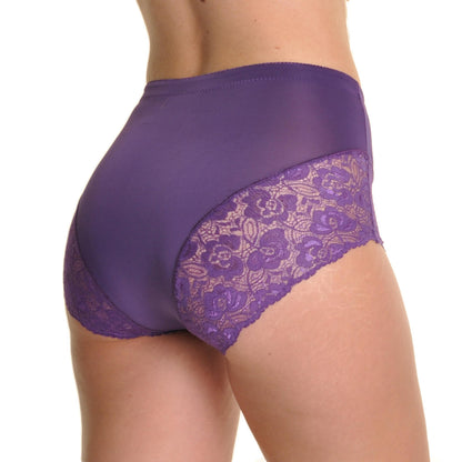Angelina High Waist Light Control Briefs with Lace Accent Detail –