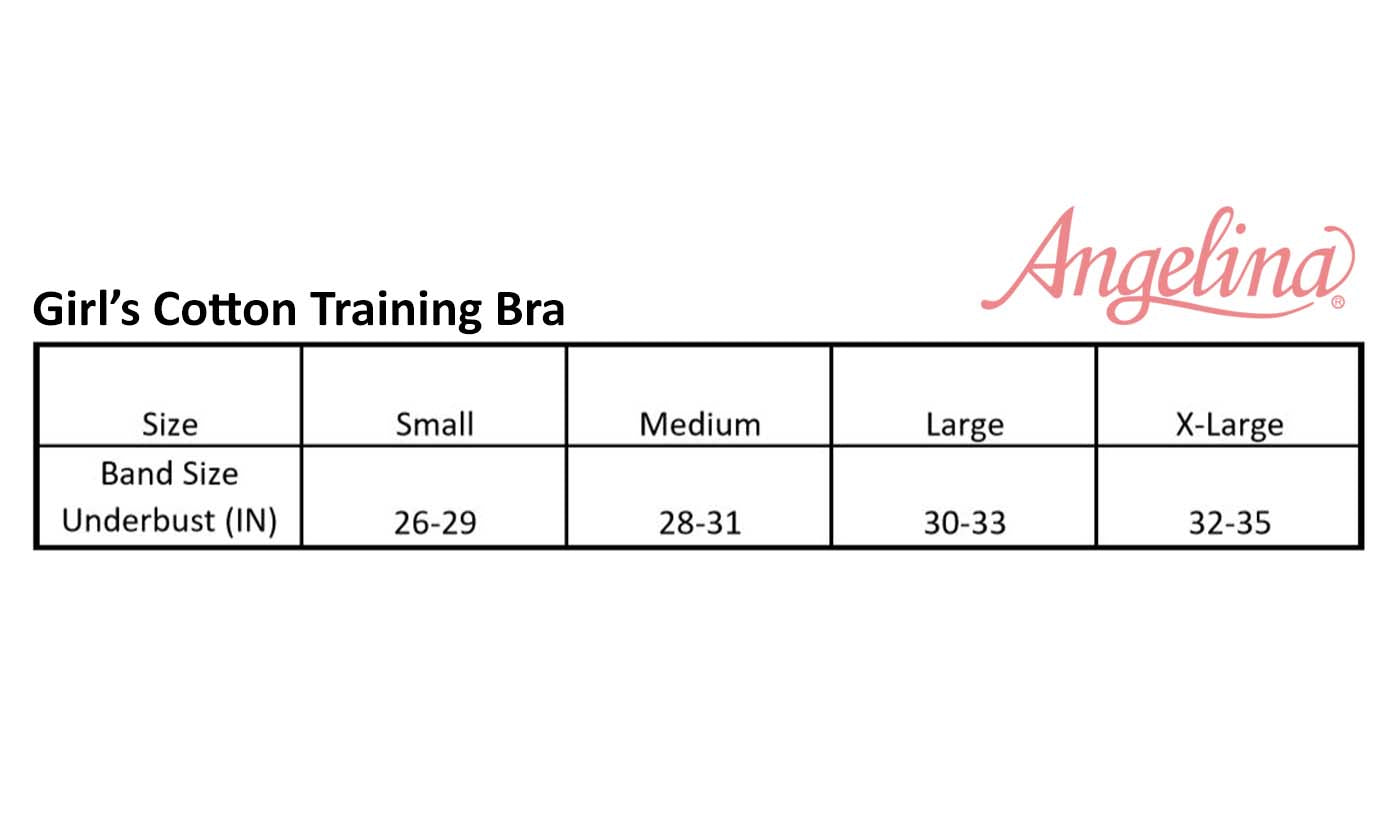 Angelina Girl's Wire-free Cotton Training Bra with Bear Print Detail –