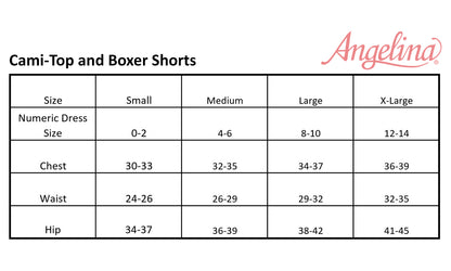 Lace Cami Top and Boxer Shorts Lingerie Set (2-Set)