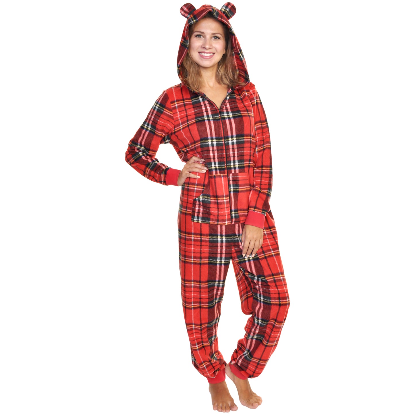 Unisex FLEECE Novelty One-Piece Hooded Pajamas (1-Pack)