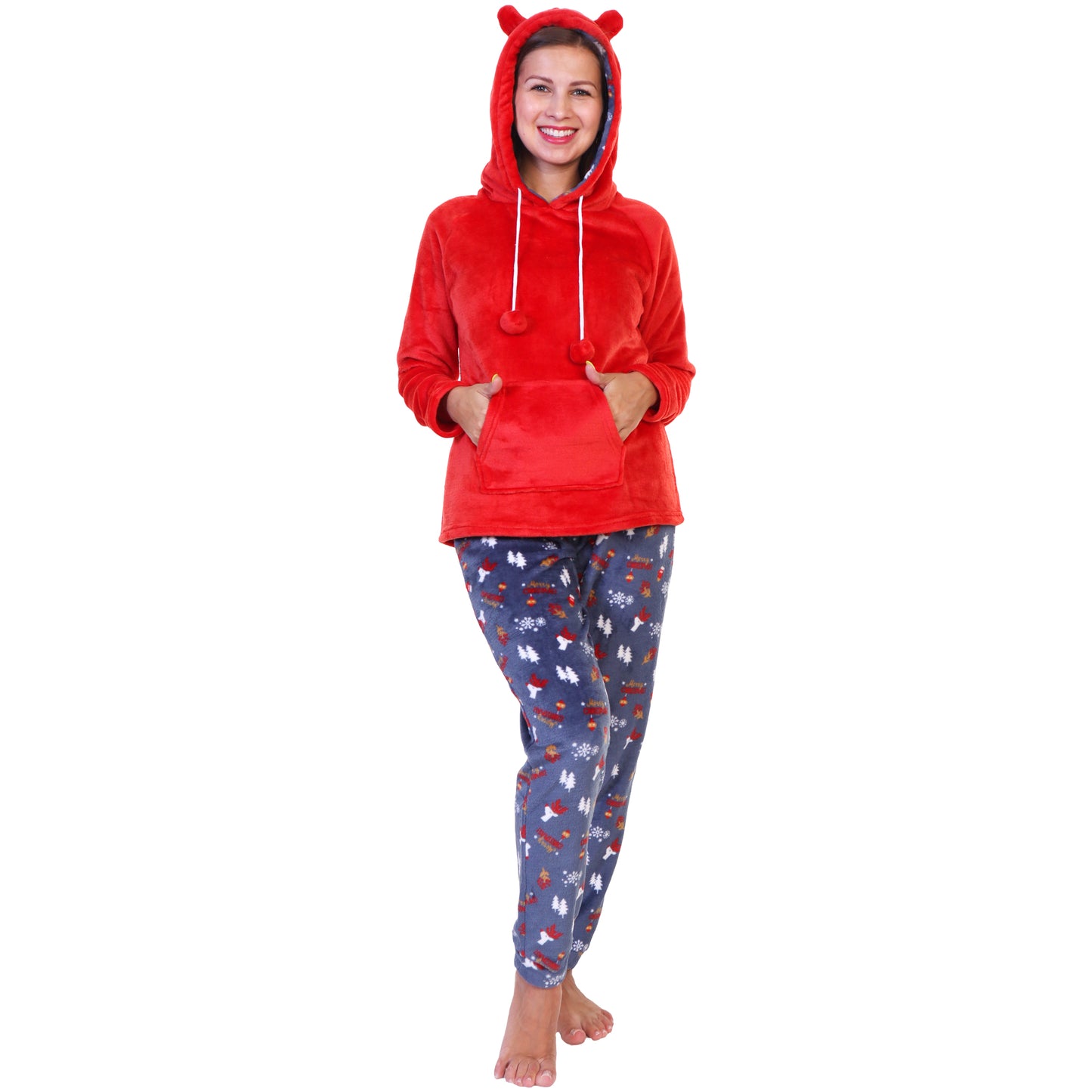 Premium Plush Hoodie Lounge/Pajama Set (1-Pack)