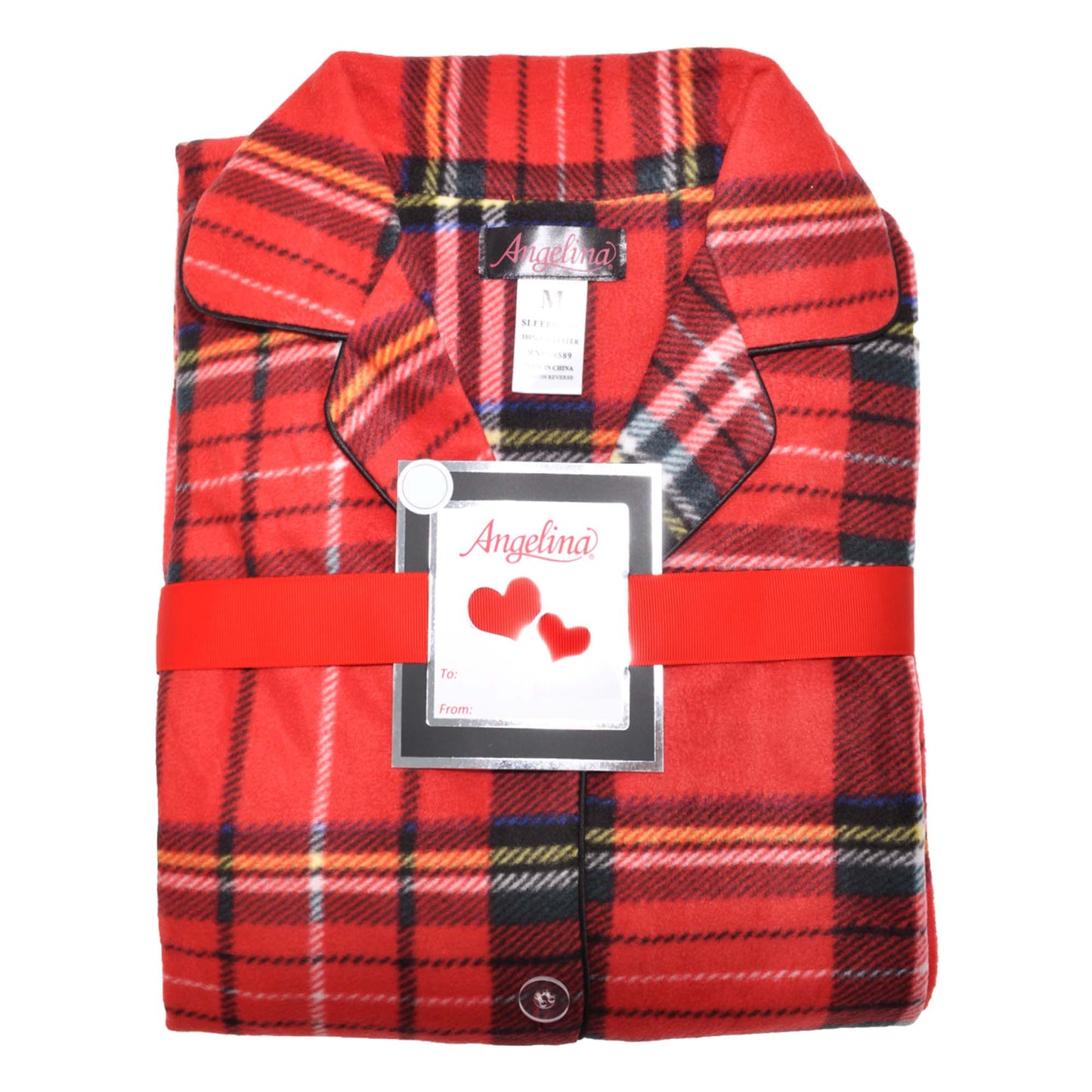 Girl's Cozy Fleece Notch Collar Pajama Set with Pockets (1-Pack)