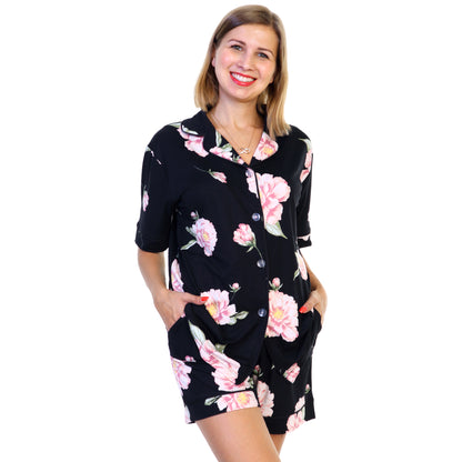 Women's Classic Button-Down and Shorts Pajama Set (1-Pack)