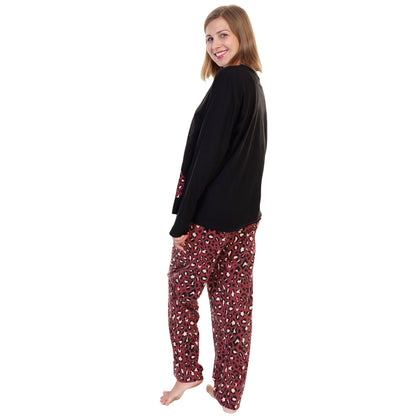 Kangaroo Pocket Shirt Top with Flannel Pants Pajama Set (1-Pack)