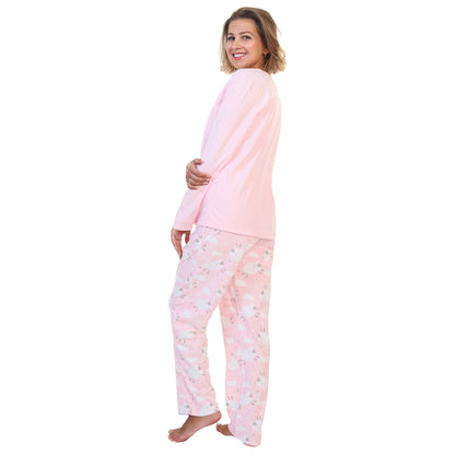 Kangaroo Pocket Shirt Top with Flannel Pants Pajama Set (1-Pack)