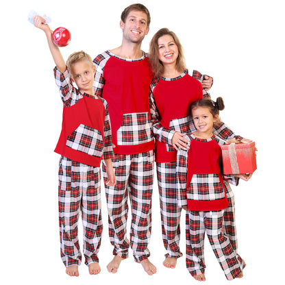 Flannel Kangaroo Pocket Raglan Shirt with Pajama Pants Set (1-Pack)