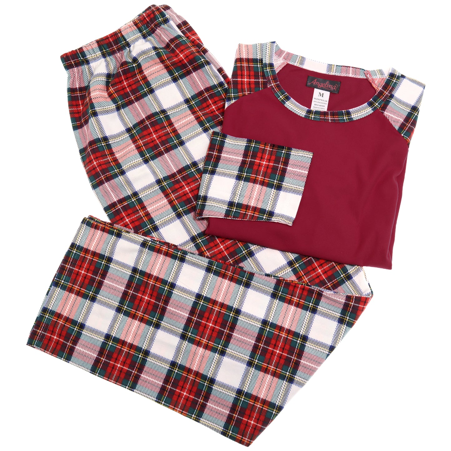 Flannel Kangaroo Pocket Raglan Shirt with Pajama Pants Set (1-Pack)