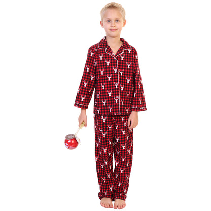 COZY Flannel Notch Collar Pajama Set (1-Pack)