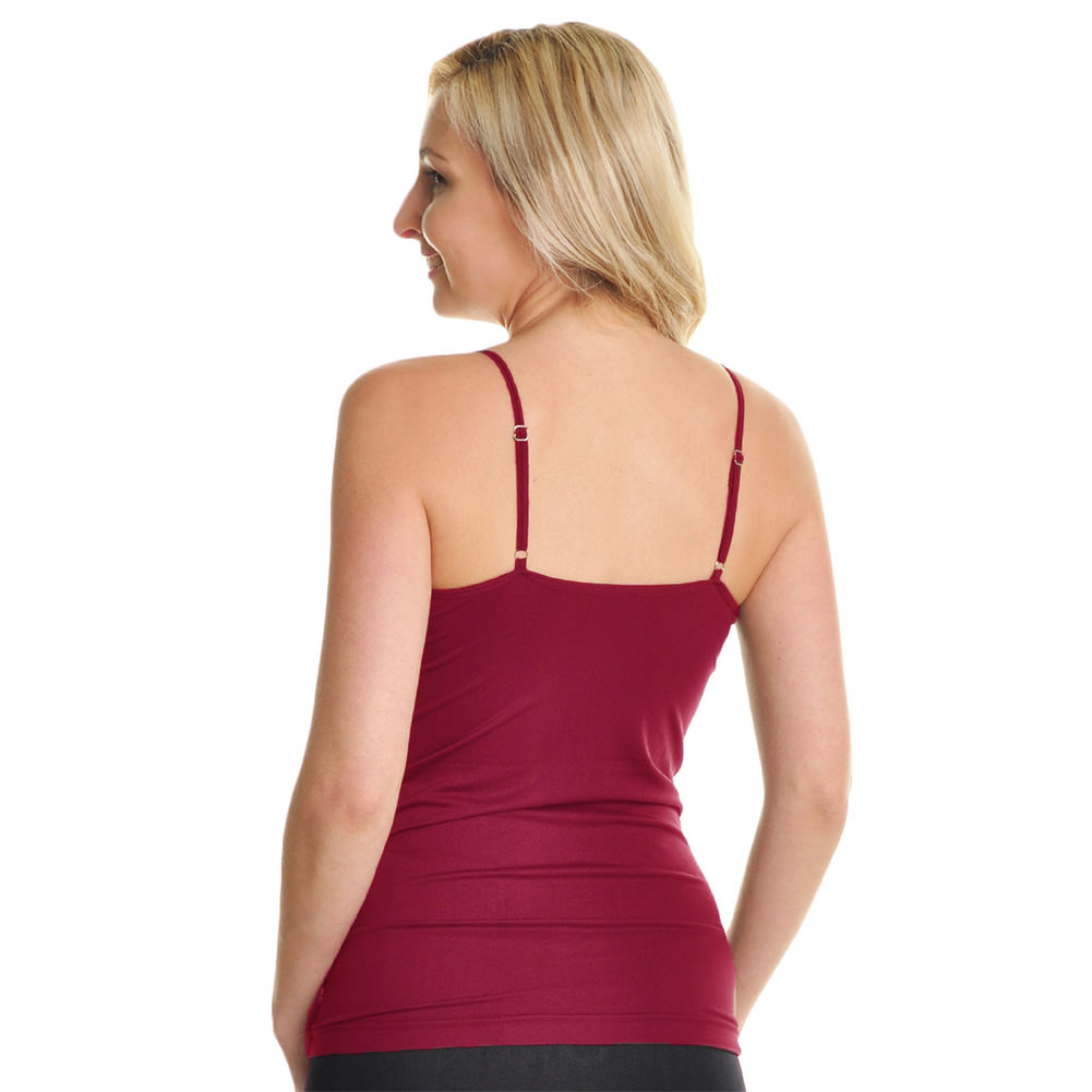 Angelina Seamless Tank Top with Adjustable Spaghetti Straps –