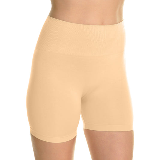 Women's Seamless Boxer Shorts with Tummy Control Waistband (6-Pack)