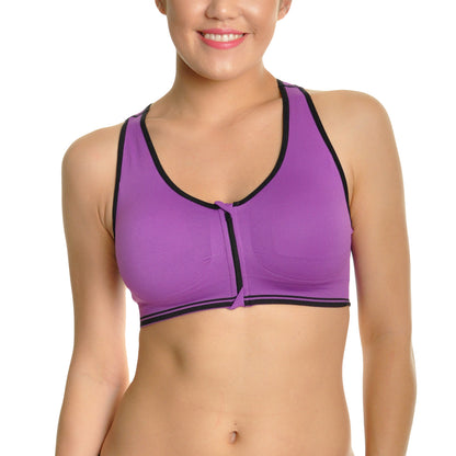 Wire-Free, Seamless Bralette with Front-Zip Closure (6-Pack)