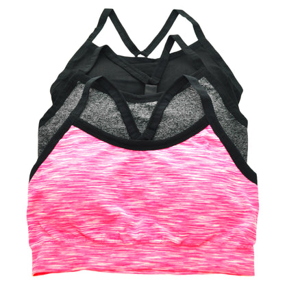 Seamless Sports Bras with Adjustable Y Strap Back (3-Pack)