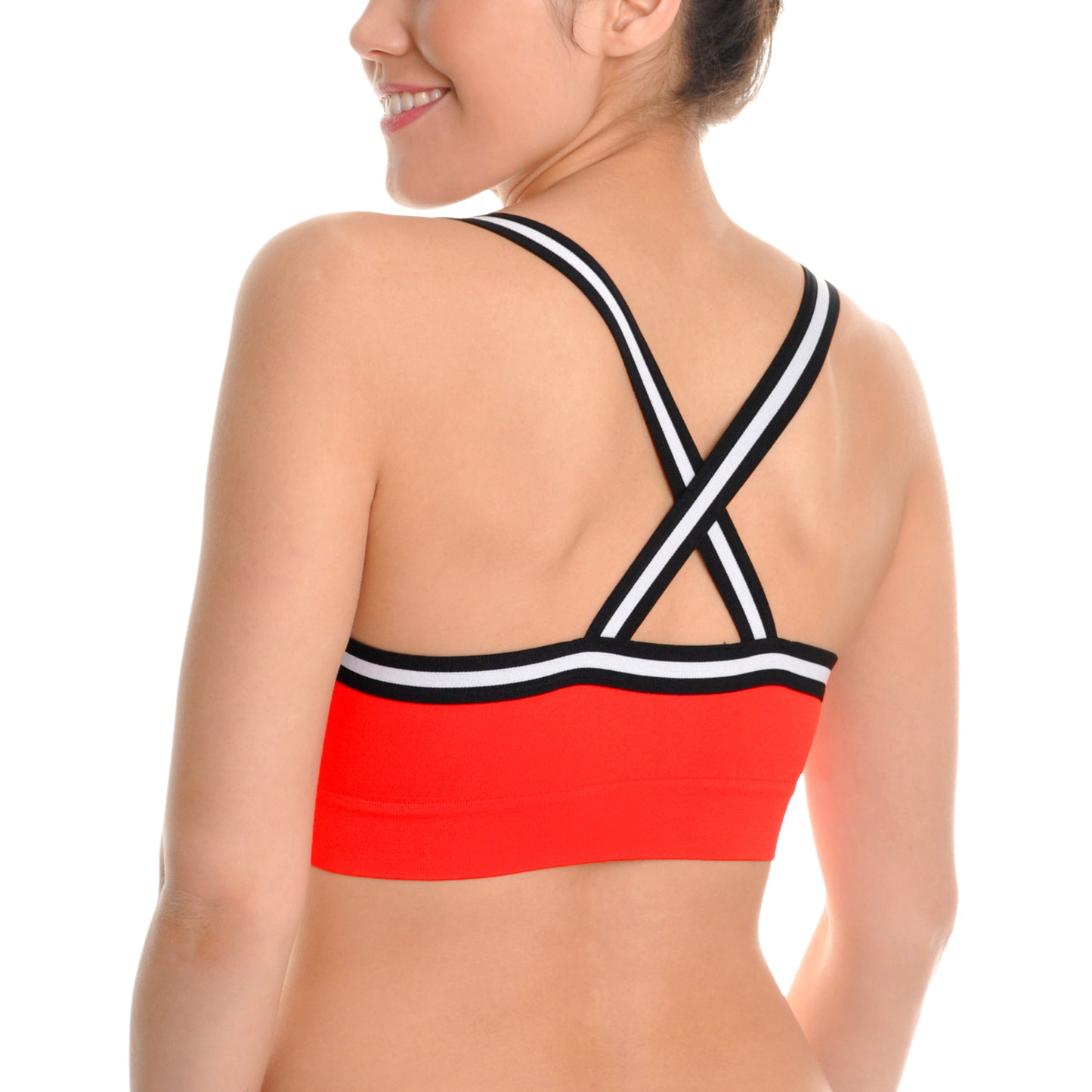 Seamless Racerback Bralette with Striped Straps (3-Pack)