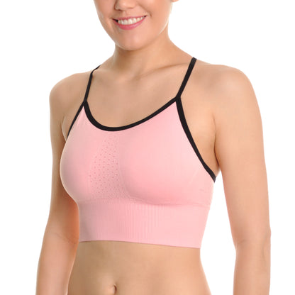 Seamless Long Line Bralette with Racerback Straps (3-Pack)