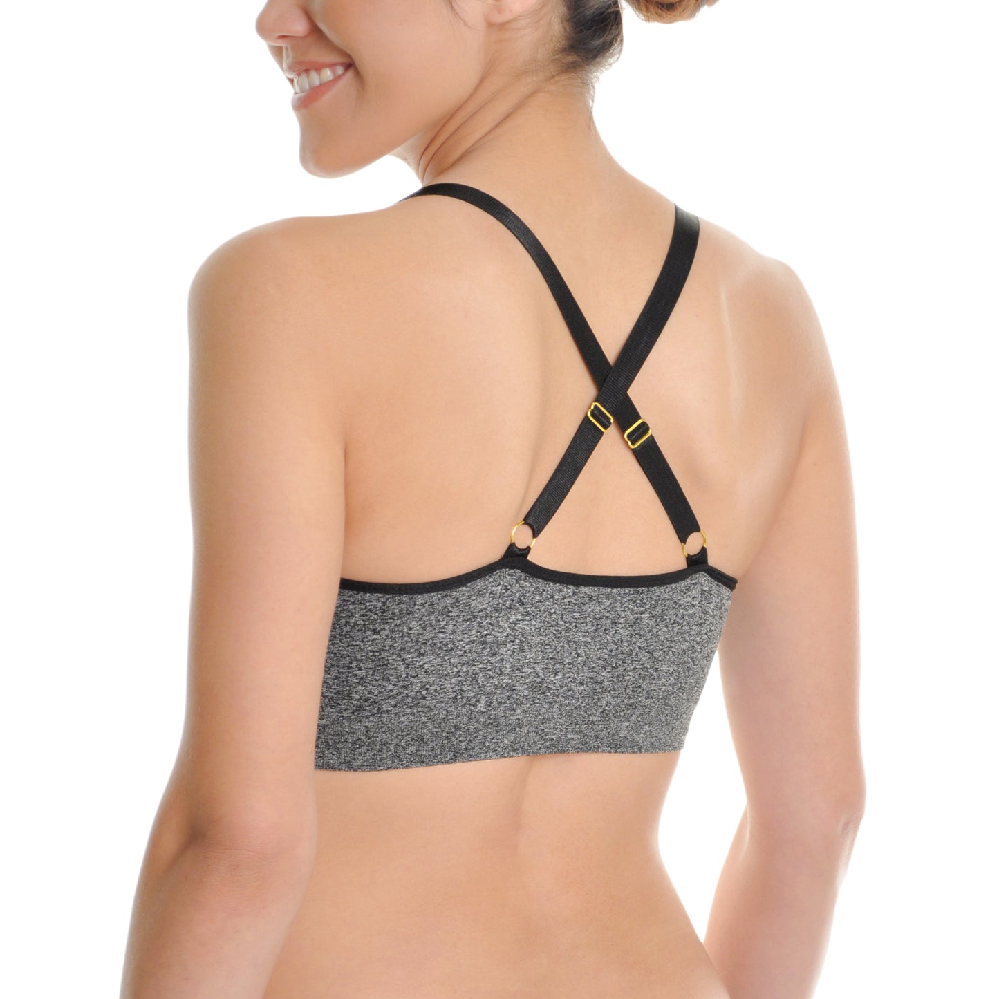 Seamless Crossback Bralette with Strappy Front Detail (6-Pack)