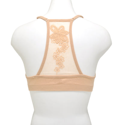 Girls Seamless Bralette with Embroidered Mesh Detail (6-Pack)