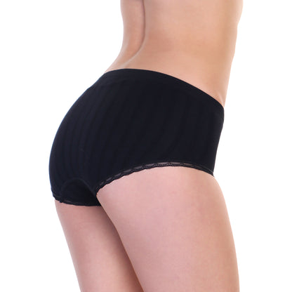 Seamless Microfiber Hiphugger Panties with Lace Accent (12-Pack)