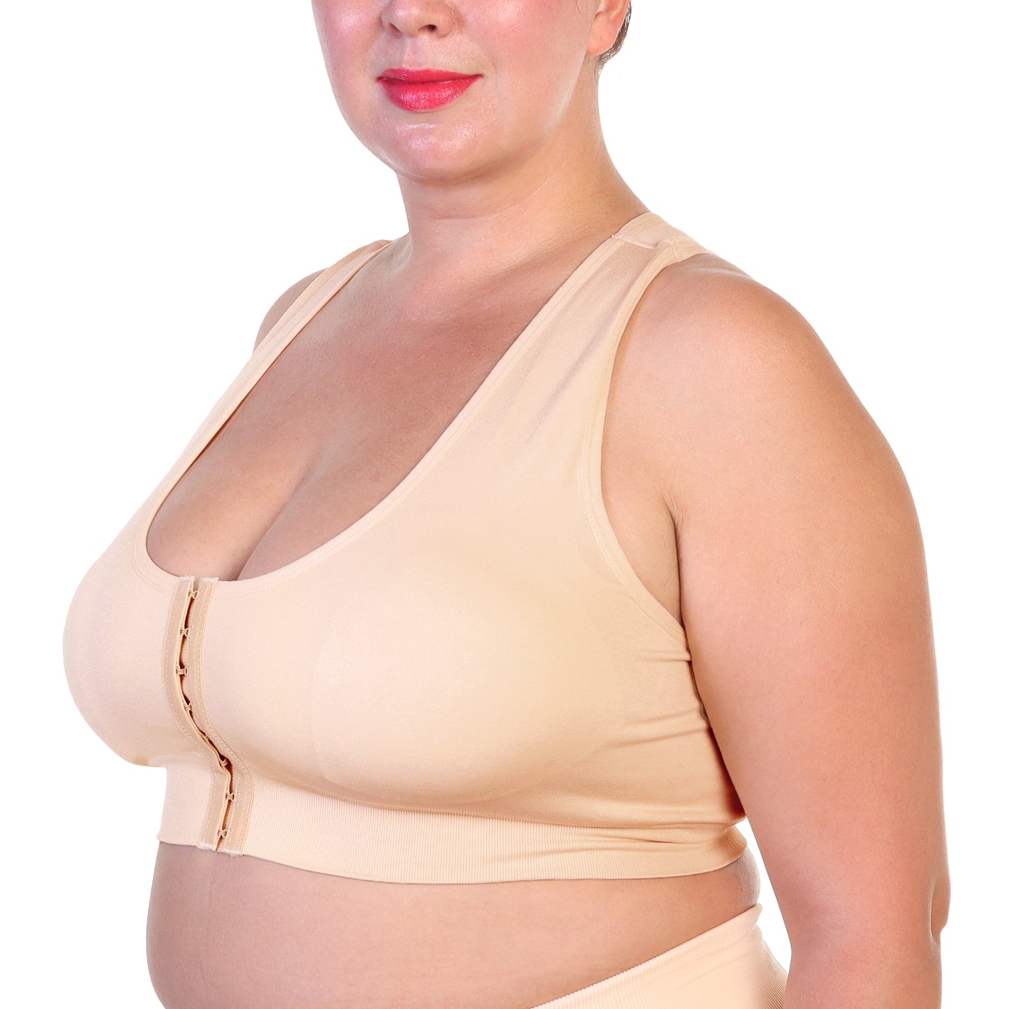 Seamless Extended Size Bra with Hook-and-Eye Front Closure (3-Pack)