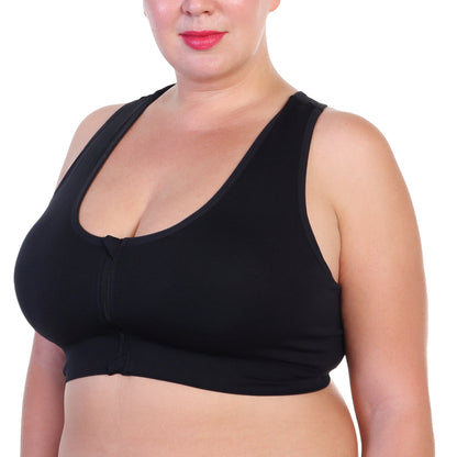Wire-Free Seamless Bralette with Front-Zip Closure (3-Pack)