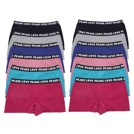 Seamless Boyshort Panties with Sport Print (12-Pack)