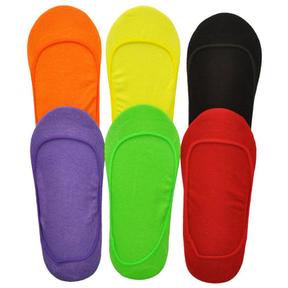 Cotton No-Show Liners with Silicone Grip (6-Pairs)