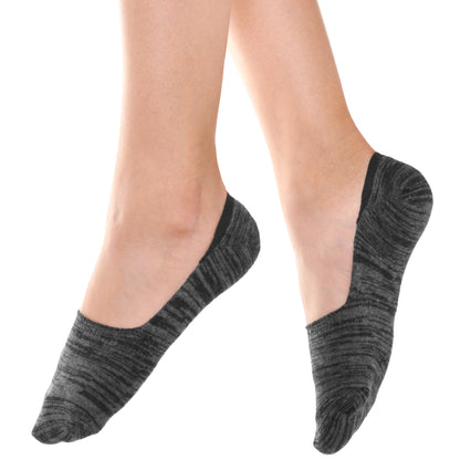 Unisex Cotton Blend Liner Sock with Non-Slip Heel Grip (12-Pairs)