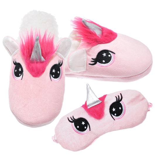Cozy Unicorn Unicorn Sleep Mask and Slipper Set (1-Pack)