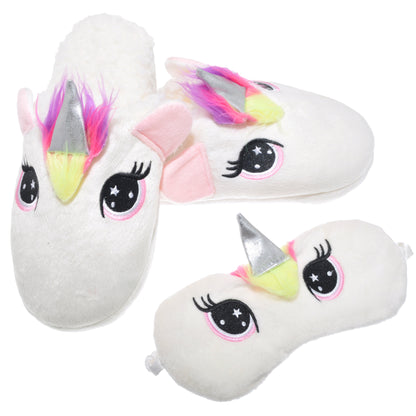Cozy Unicorn Unicorn Sleep Mask and Slipper Set (1-Pack)