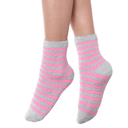 Cozy Fuzzy Socks with Silicone Gripper Dots (12-Pairs)
