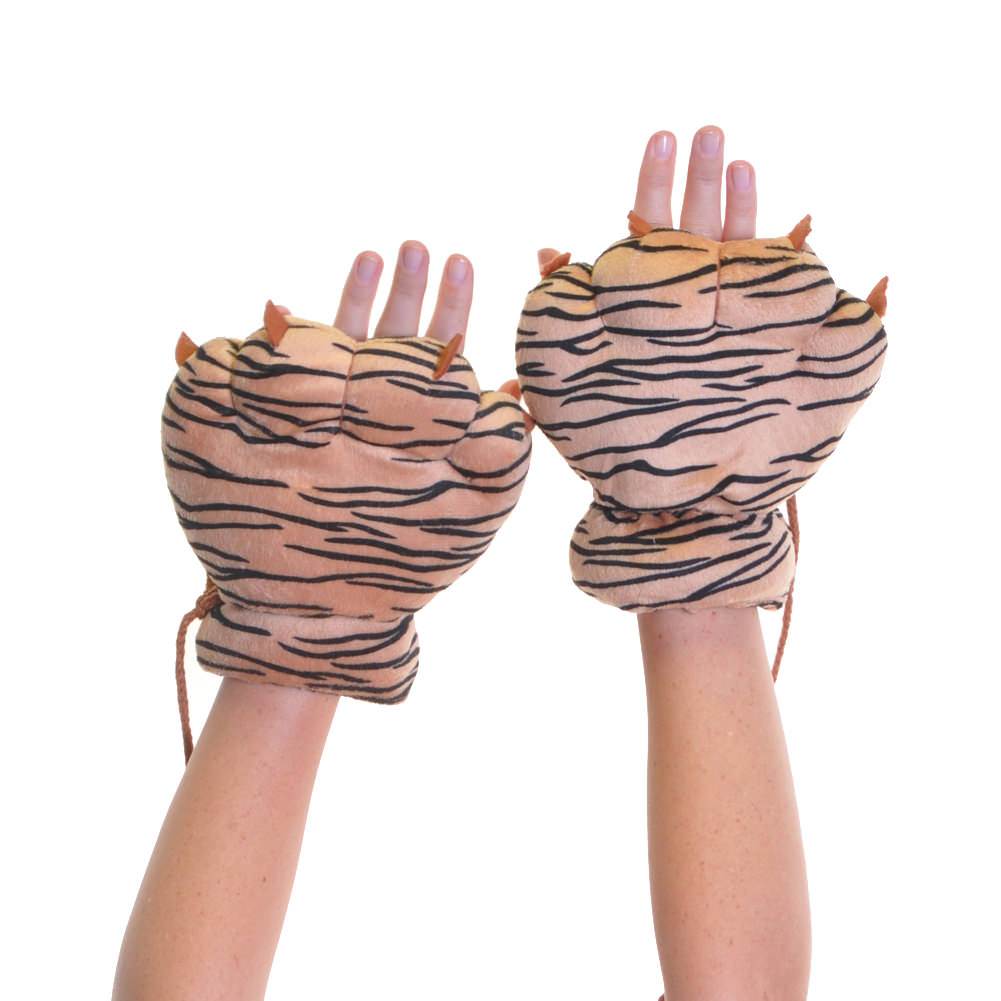 Cute Wild Animal Paws Plush Finger-less Mittens (1-Pack)