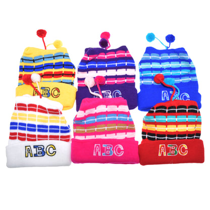 Kids Winter Warmth Knit Bear Embroidered Beanies (6-Pack)