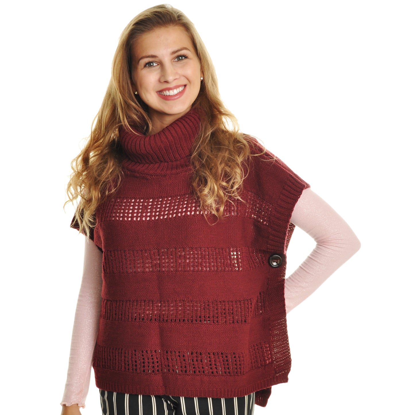 Cowl Neck Poncho Sweater (1-Pack)