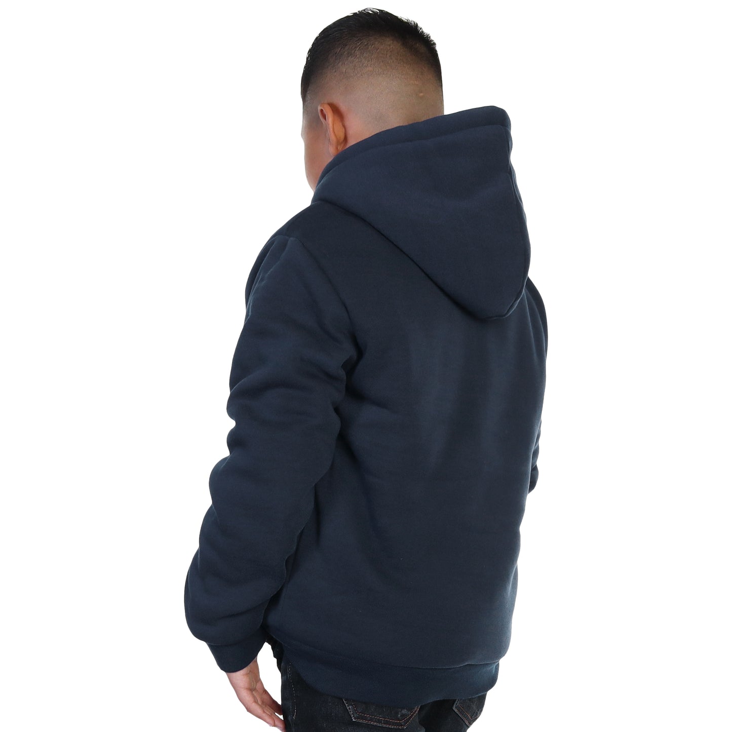 Boy's Sherpa-Lined Hoodie Jacket w/ Split Kangaroo Pockets (1-Pack)