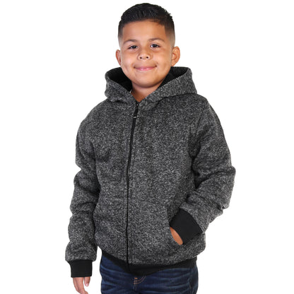 Boy's Full-Zip Sherpa-Lined Hoodie Jacket with Pockets (1-Pack)