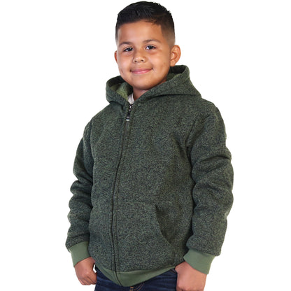Boy's Full-Zip Sherpa-Lined Hoodie Jacket with Pockets (1-Pack)