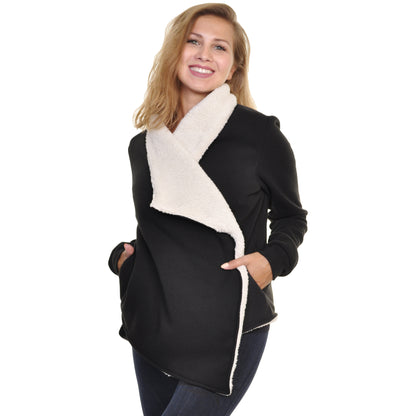 Women's Sherpa-Lined Cardigan with Side Pockets (1-Pack)