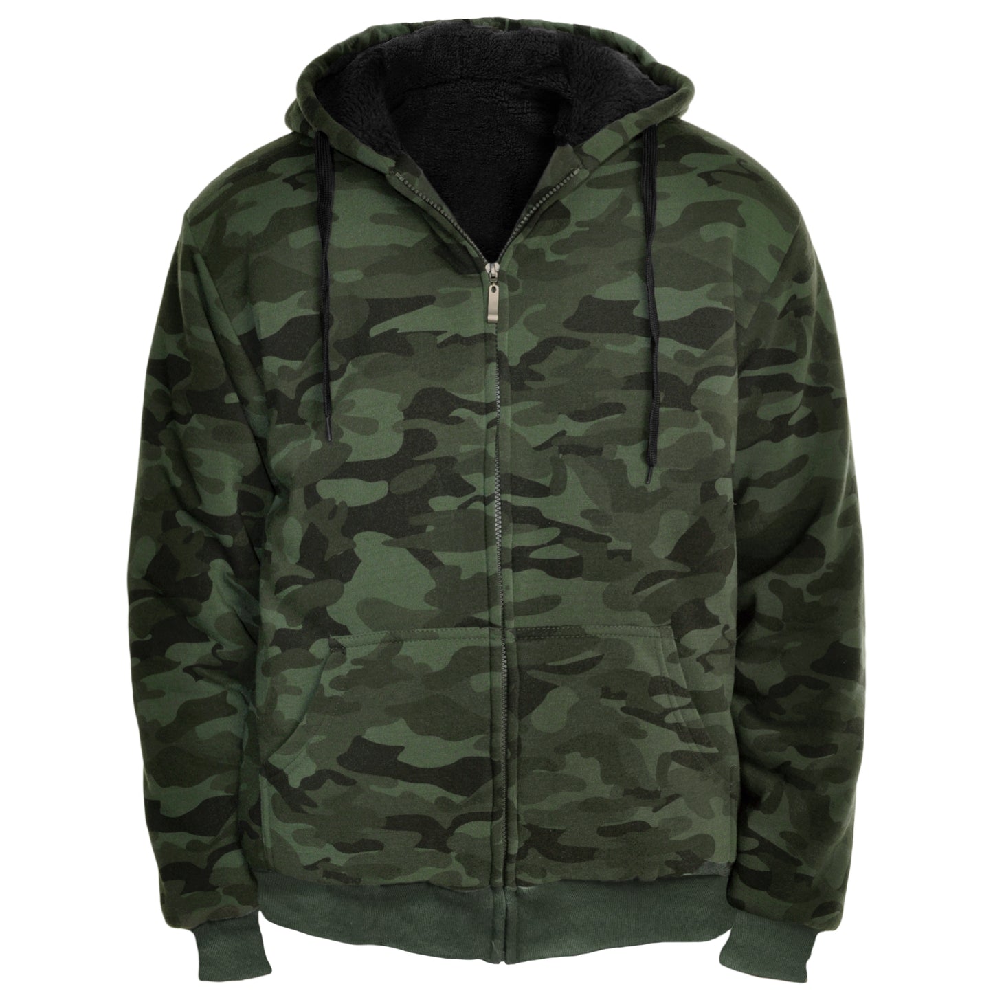 Men's Full-Zip Camo Sherpa-Lined Hoodie Jacket (1-Pack)