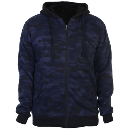 Men's Full-Zip Camo Sherpa-Lined Hoodie Jacket (1-Pack)